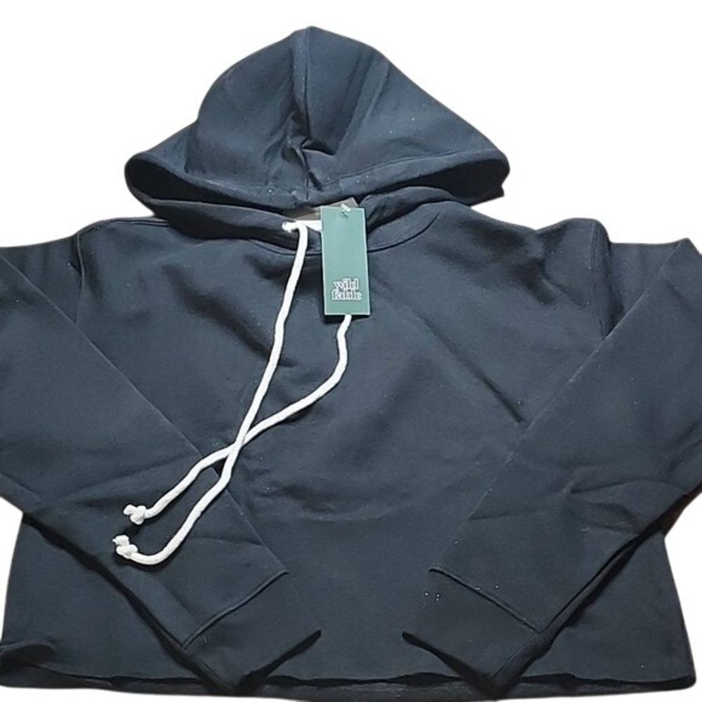 Wild Fable Cropped Hoodie, Ebony Black, Women's Size‎ XS
